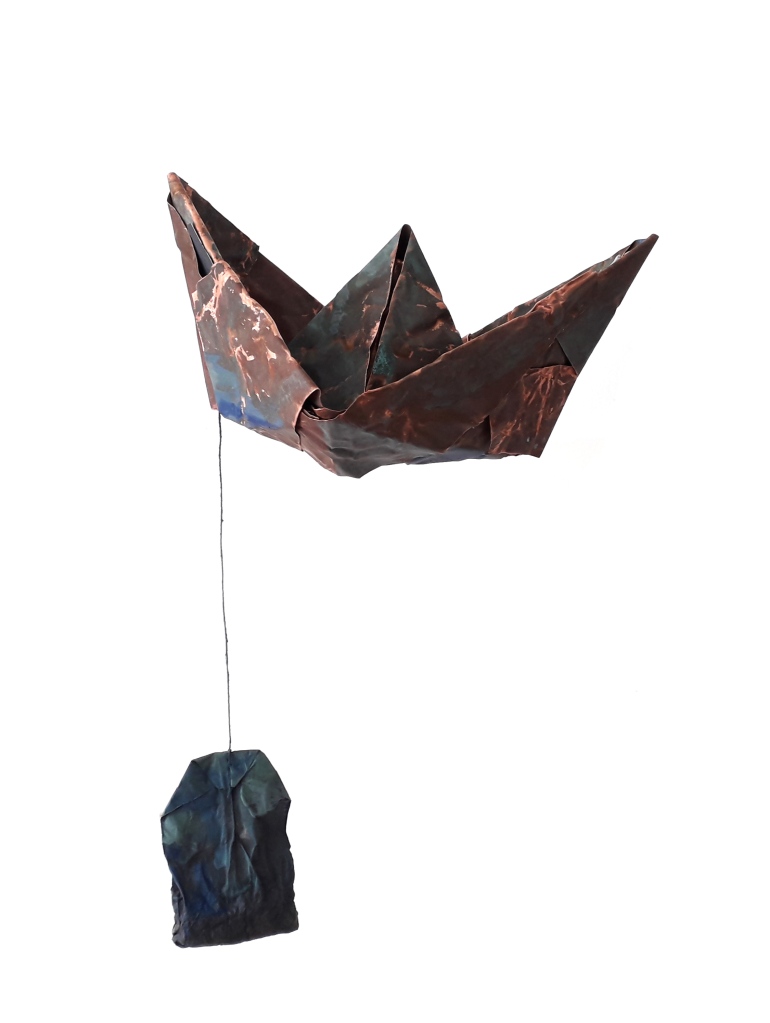 boat sculpture
copper
teabag
refugees
asylum seekers
hospitality
Mediterranean
Cyprus
Konstantina Achilleos
political art
